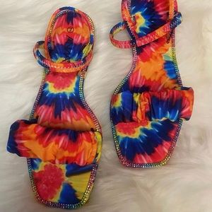 Tye dye sandals